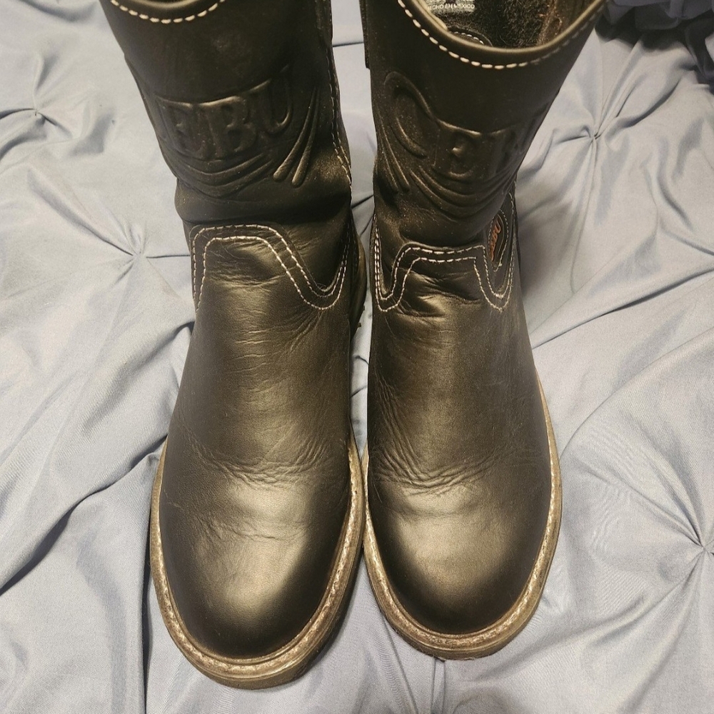 Men's Black Leather Work Boots